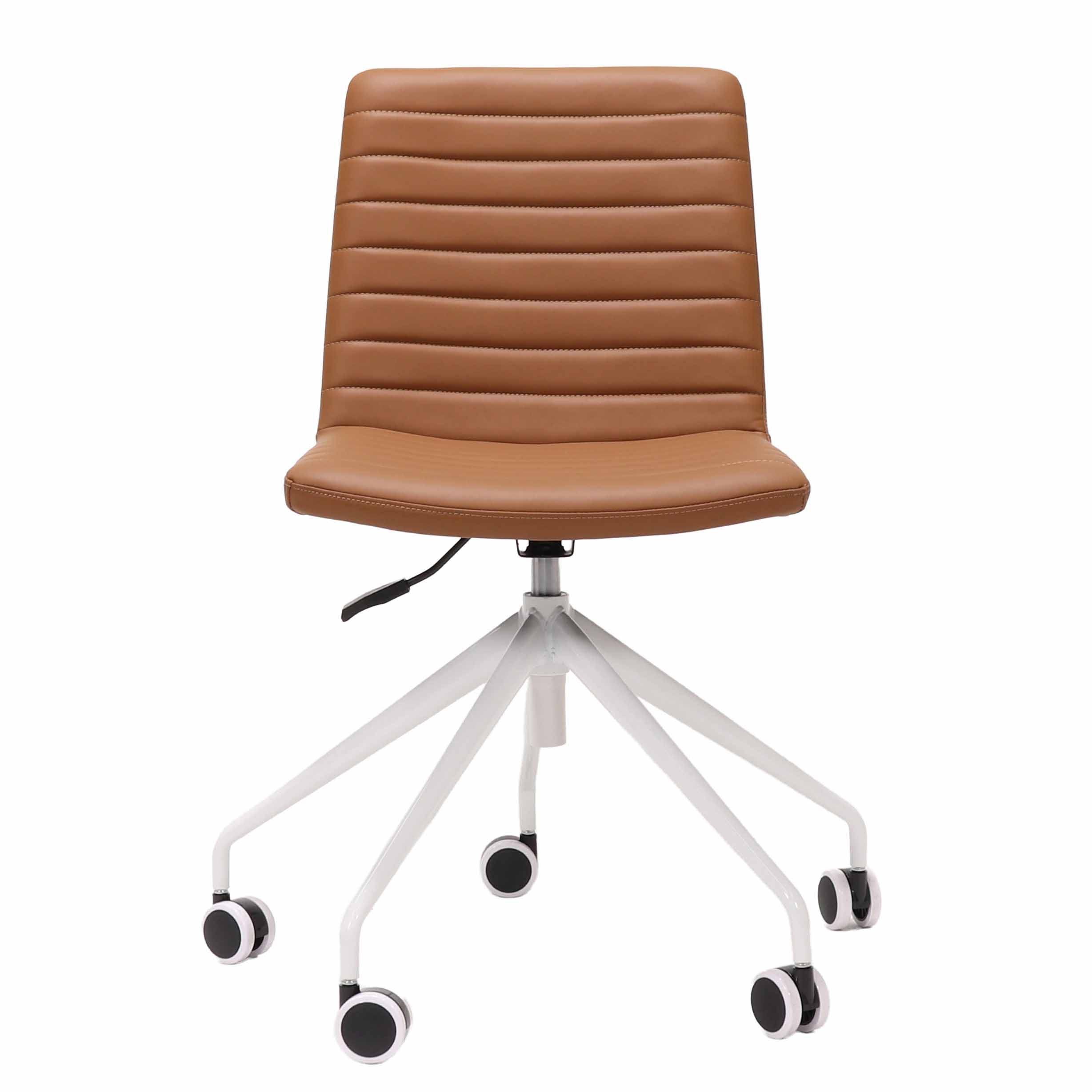 Pixel 5 Star Swivel Chair - No arms - Amber PU - White Base